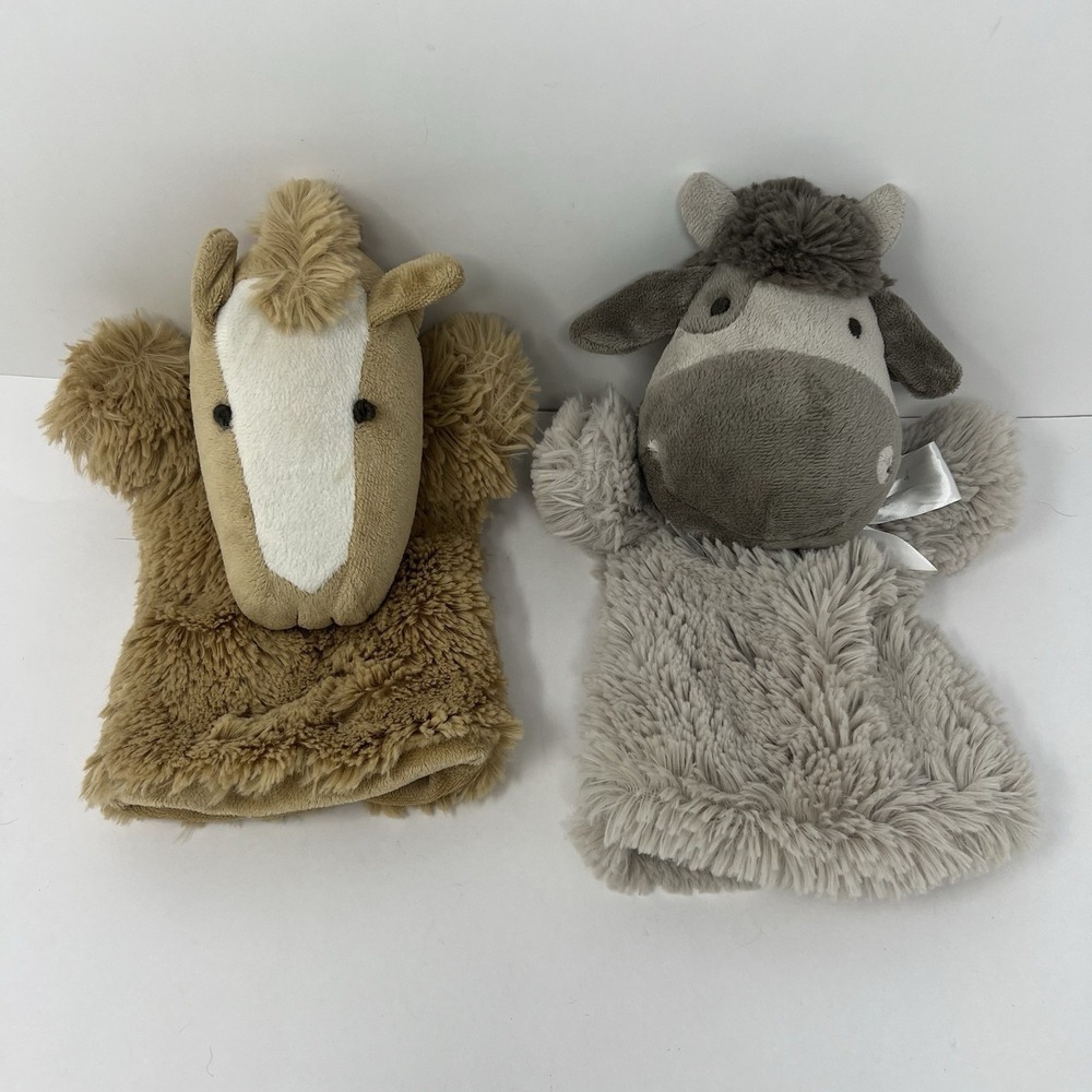 Mon Ami Hand Puppet Horse Cow Plush Stuffed Animal Kids Fun Toy Gift